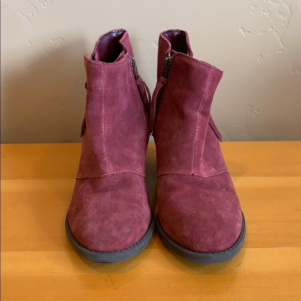 Red Booties w/ Tassel Zipper